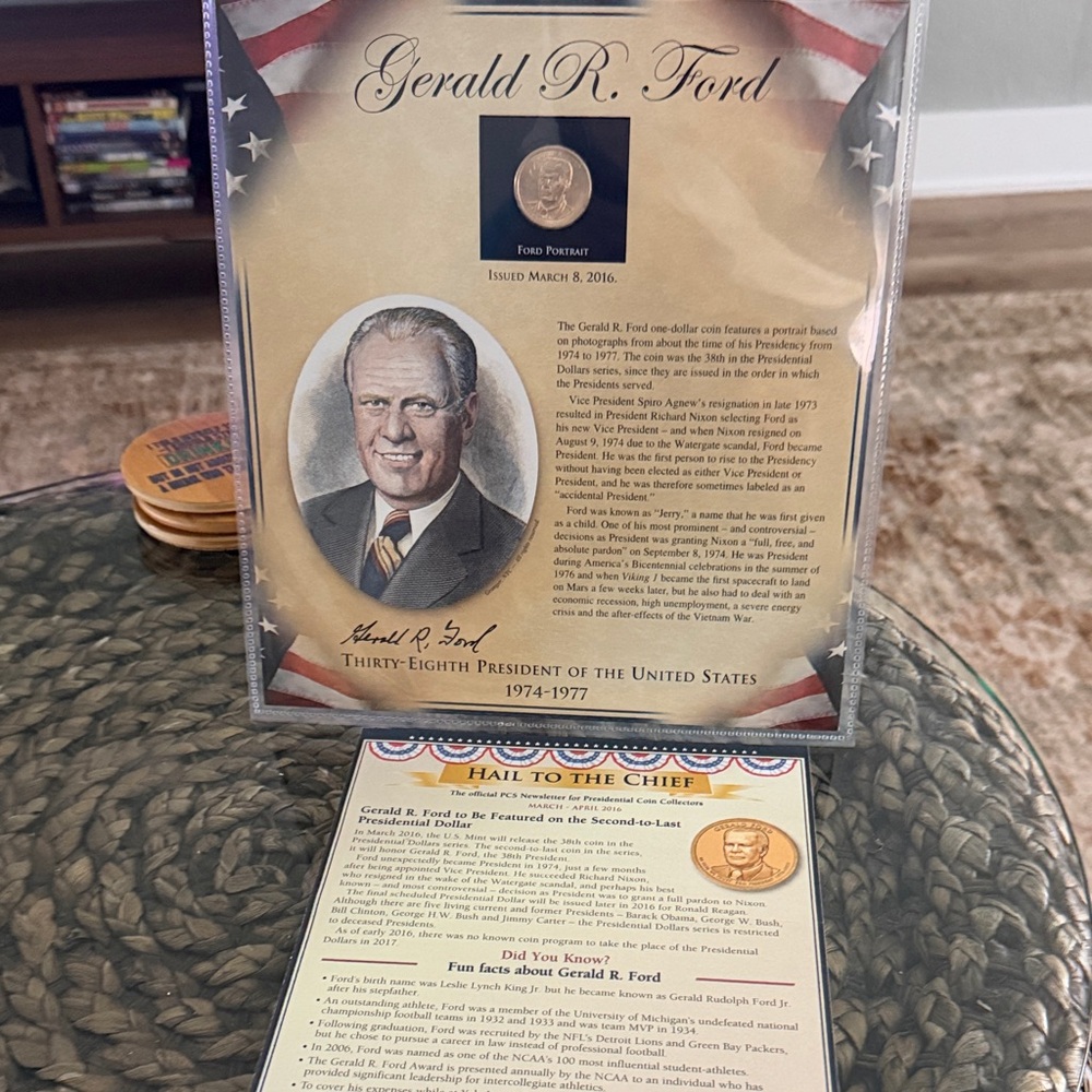 Gerald R. Ford Commemorative Plaque with Coin